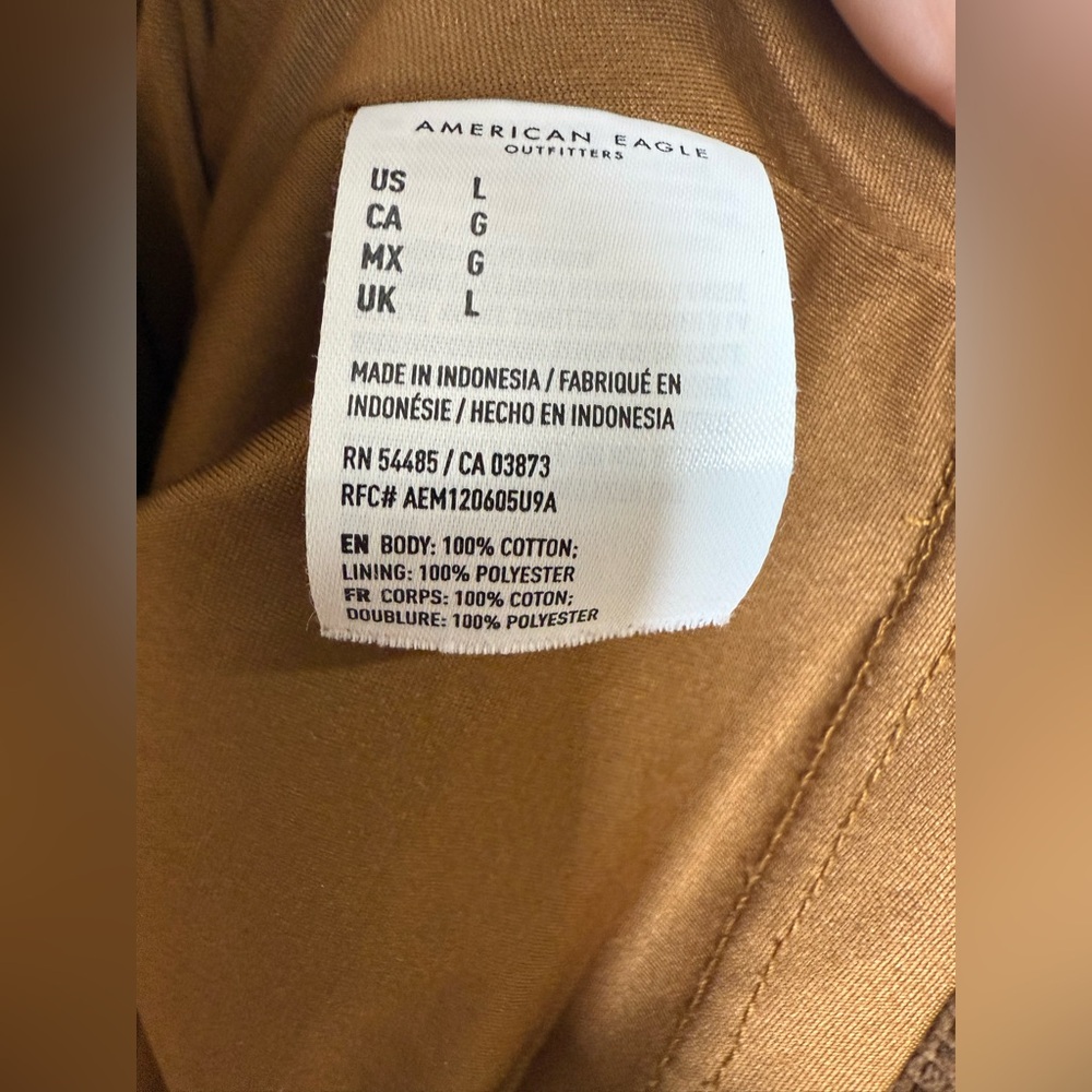 American Eagle Outfitters women's brown corduroy overall mini dress - Picture 3 of 10